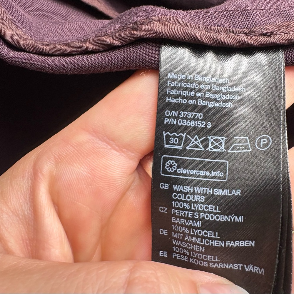 H&M Conscious Lyocell Eggplant Open Front Cardigan Jacket With Pockets Sz 12 - Picture 7 of 11